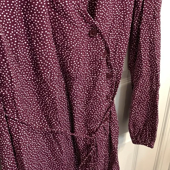 GAP NWOT maroon/white polka dot midi dress size 20 - Picture 3 of 7